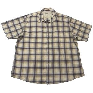 Timberland Earthkeepers Vintage Button Down Plaid Shirt Linen/Cotton Blend - 2XL